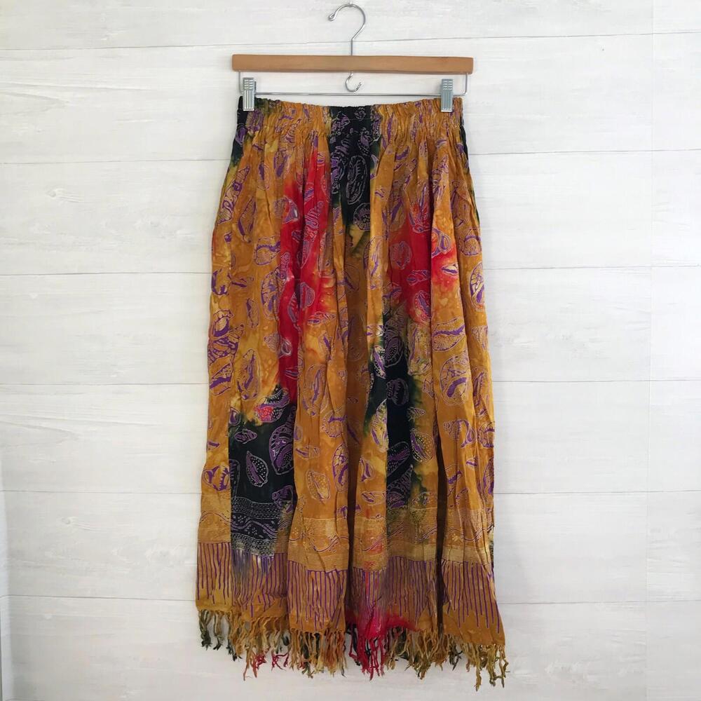 Utopia by Charlie Girl - Shell print tie-dye pull on skirt, One Size